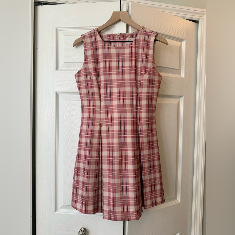 Silka plaid pink mini dress